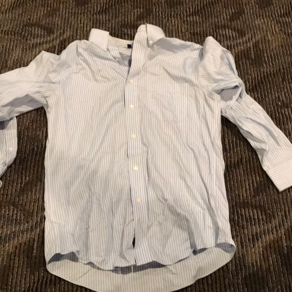 Dress shirt Carolina blue and white stripes